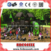 ASTM Standard Natural Wood Color Style Outdoor Children Playground Equipment